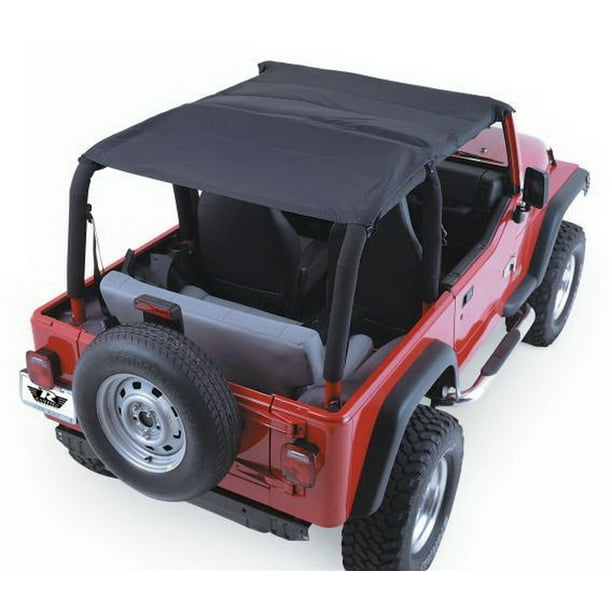 RAMPAGE PRODUCTS 94215R Combo Brief Extended Topper with Zip Out Rear Section for 1997-2006 Jeep TJ Black Denim 